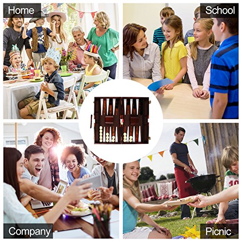 15'' Backgammon Set with Travel Leatherette Carrying Case for Kids and Adults by KAILE - Thumbnail 5