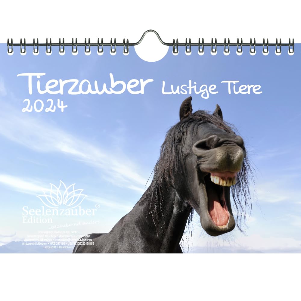 Animal Magic Funny Animals DIN A5 Wall Calendar for 2024 Funny Moments with Animals Seelenzauber