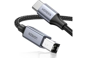 UGREEN USB B to USB C 6 FT Printer Cable, Nylon USB B to C Cord for MacBook Pro/Air, MIDI Cable Compatible with Yamaha Piano 
