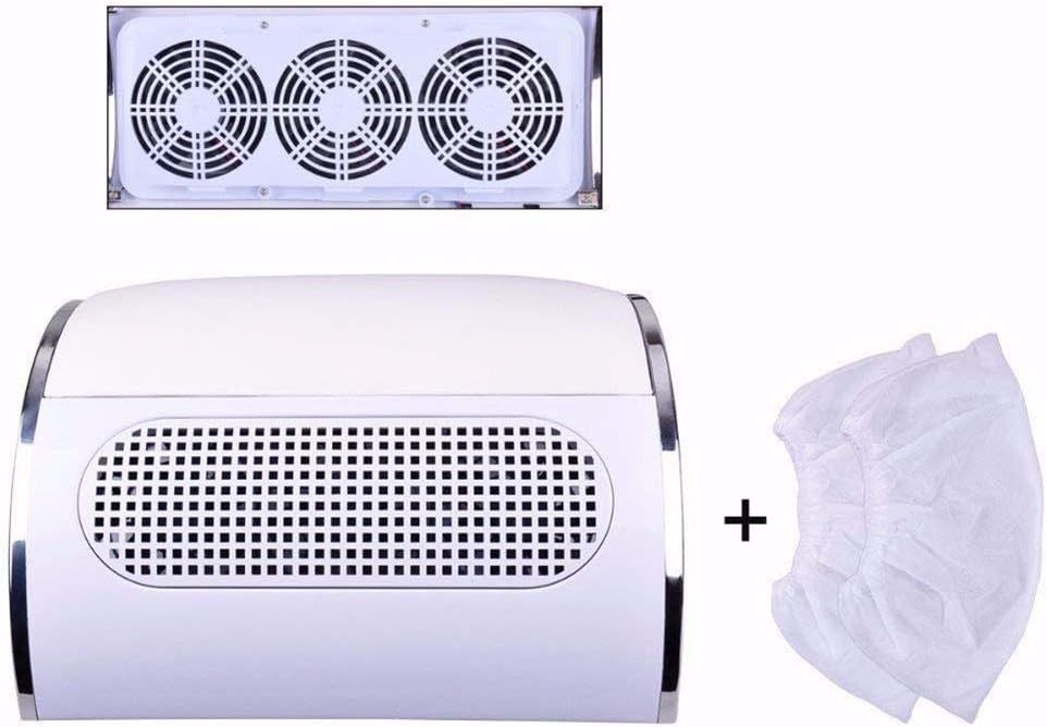 3 Fans Nail Dust Collector Powerful Nail Dust Suction Fan Collector Vacuum Cleaner Manicure Tools With 3 Dust Collecting Bags 400W High Power