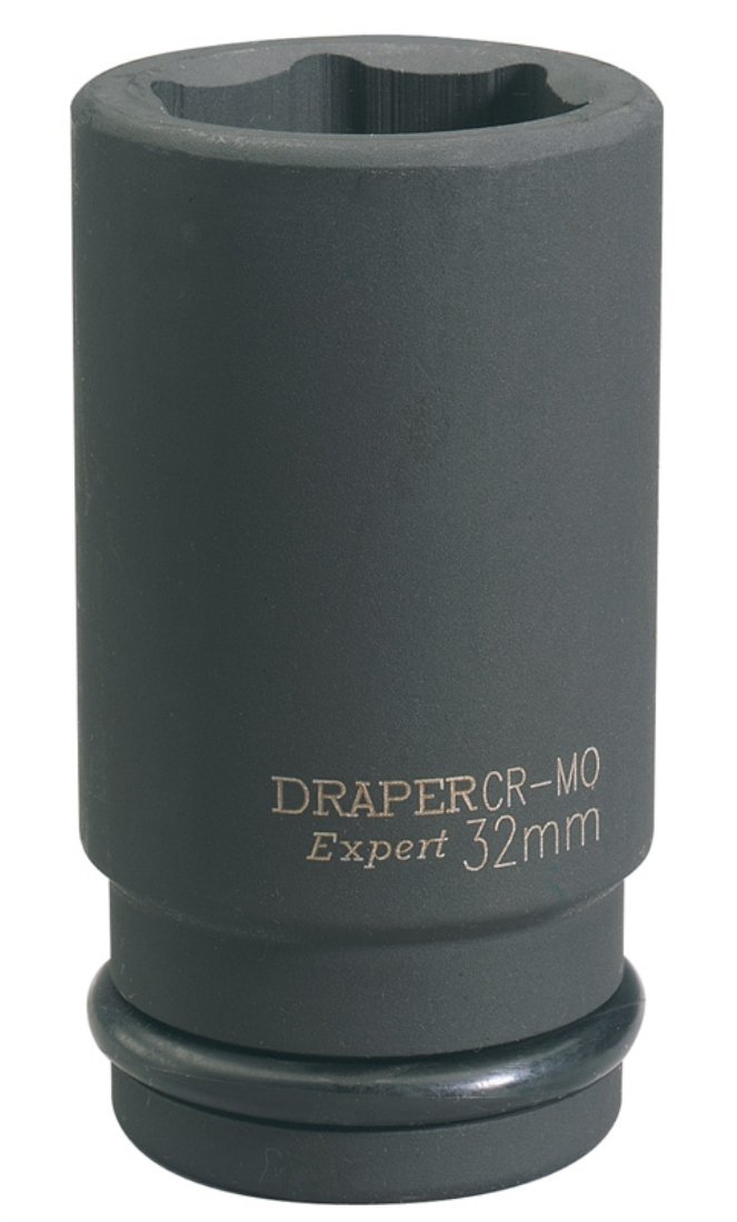 Draper 71924 3/4" Square Drive Hi-Torq 6 Point Deep Impact Socket, 32 mm Size , Blue