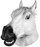 Horror Scary White Horse Head Mask for Halloween Cosplay Costume Party