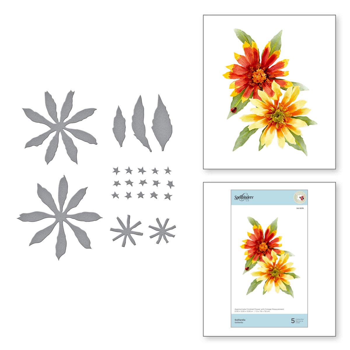 Spellbinders Etched Dies Tierney-Cockburn-Gaillardia-Susan's Autumn Flora, Metal, 1