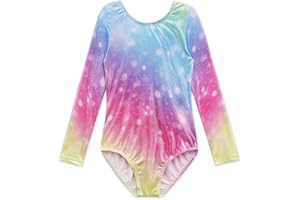 EQSJIU Toddler Girls Leotards for Gymnastics Long Sleeve Multicolor Ballet Dance One Piece Outfits