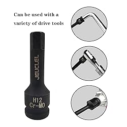 JEUCLEL 12mm Hex Impact Bit Socket, H12 1/2-Inch