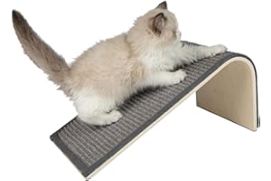 Best Pet Supplies Catify Cat Scratcher, Fun Interactive Scratchers, Posts, Poles, Claw Safe, Furniture Saver Indoor Play Support Natural Cat Behaviors Heavy Duty - Ramp (Gray)
