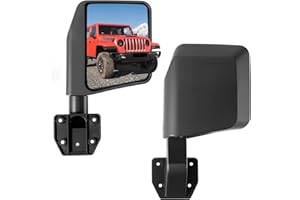 VEVOR Tube Door Side Mirrors, Compatible with Jeep Wrangler CJ7 YJ TJ JK JL/Gladiator JT/Cherokee XJ, DOT-Certified Side View