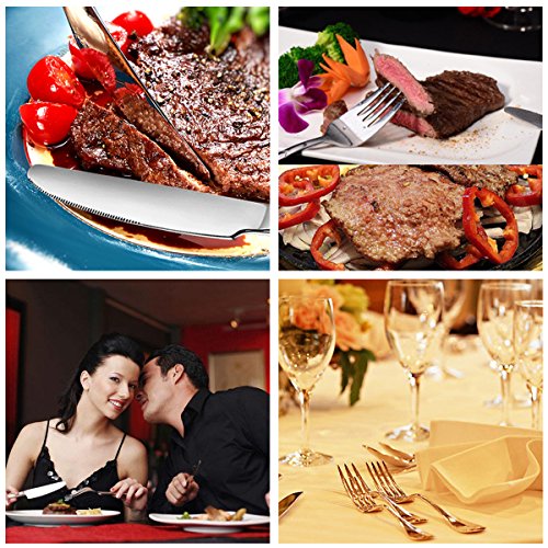 image for Flatware Silverware Set Stainless Steel, 40 Pieces Elegant Cutlery Set