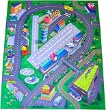 Airport Felt Play Mat with Roads and Train Track Design