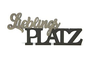 Bada Bing Holz Schriftzug LIEBLINGSPLATZ Wanddekoration 20 x 8,5 cm Deko Zum Hängen Und Stellen Geschenk 60