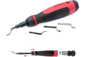 AFA TOOLING APPROVED FOR AUTOMOTIVE AFA Tooling - Extendable Neck Deburring Tool with 3 Extra Swivel Blades - Works on Metal, Resin, PVC Pipes, Copper, Plastic and 3D Printed Edges - Plumbing & 3D Printing Burr Removal Reamer Tool