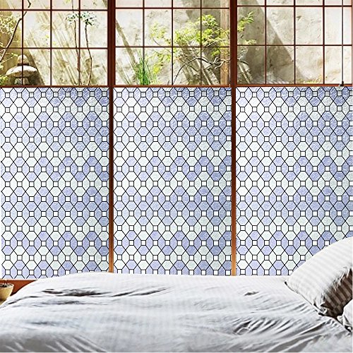 DUOFIRE Decorative Film Privacy Window Film Stained Glass Film No Glue Anti-UV Removable Window Cling Non-Adhesive Window Privacy Film D95010, (35.4in. x 118in.) 90cm x 300cm - Thumbnail 5