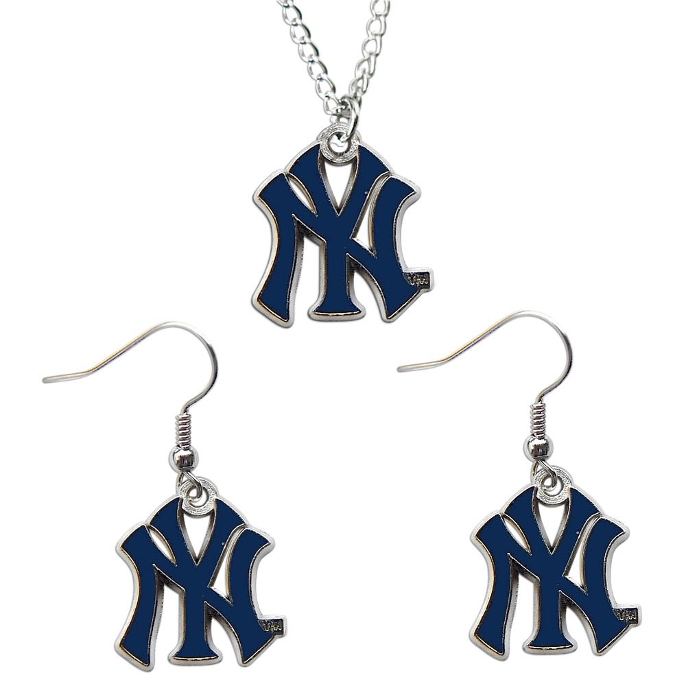 New York Yankees Necklace Dangle Earrings Set Charm NY New York Yankees Necklace Dangle Earrings Set Charm NY