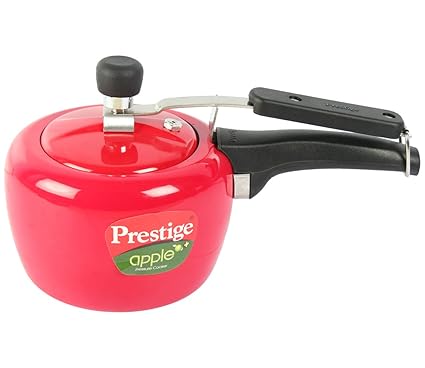 Prestige Apple Plus Powder Coated Red Aluminium Pressure Cooker, 2 Litres