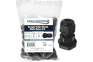 Kable Kontrol Nylon Cable Glands for 5-10mm Cable Size Straight Gland 11 PG 50 Pcs Cord Grips, Strain Relief, Waterproof Join