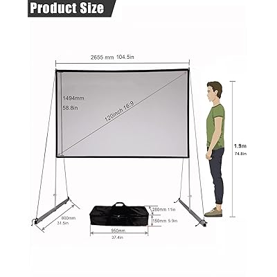 Buy Projector Screen With Stand 3 Layers Pvc Anti Crease Foldable Projector Screen 120 Inch 16 9 Hd 4k Indoor Outdoor Portable Front Projection Screen For Home Theater Backyard Movie Online In Indonesia B08yyhfypq