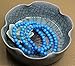 Amandastone Dyed Blue Turquoise Howlite 6mm Round Beads Stretch Bracelet 7 Inch