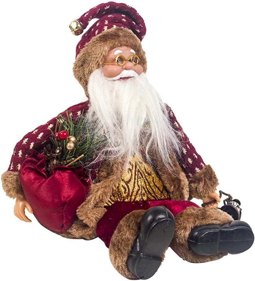 Santa Claus Sitting Doll， Christmas Decorations Santa Claus Snowman Christmas Ornament