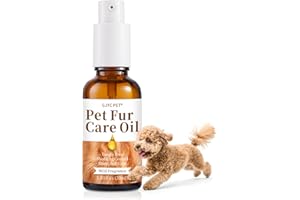 GJYC PET Pet Fur Care Oil - Tangle Remover, Shiny & Silky Coat, Soothing Skin Protection with Collagen and Natural Oils - Leave-in Formula for Dogs and Cats - 1.01 fl. oz