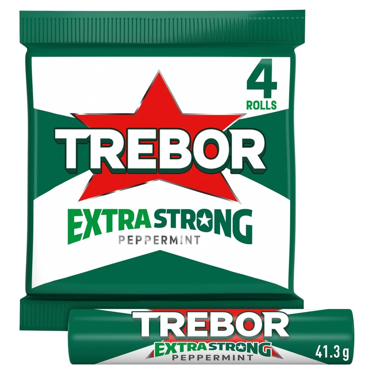 Trebor Extra Strong Peppermint Mints 4 Pack Multipack 166g