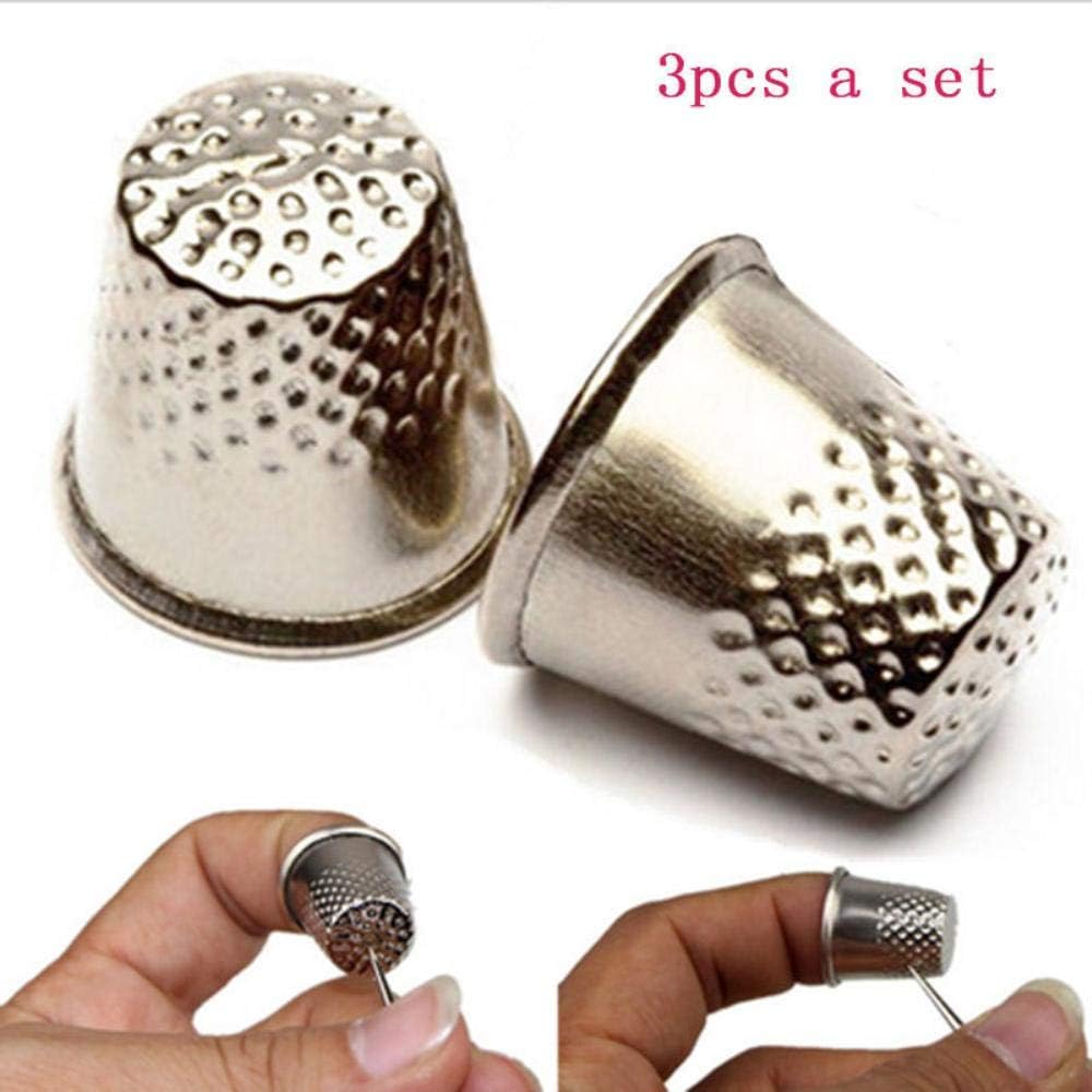 3pcs/lot Silver Tone Sewing Thimbles 19x18mm(3/4"x3/4") Vintage Metal Sewing Thimble Free Shipping Finger Tip Protection