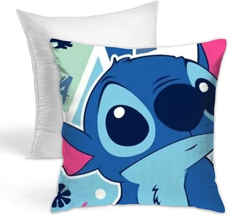 Amazon Co Jp スティッチが頭をもたげている クッション カバー ソファ背当て 柔らかい おしゃれ 可愛い 装飾枕カバー ソファ用 寝室用 車用 45 45cm 1枚 ホーム キッチン