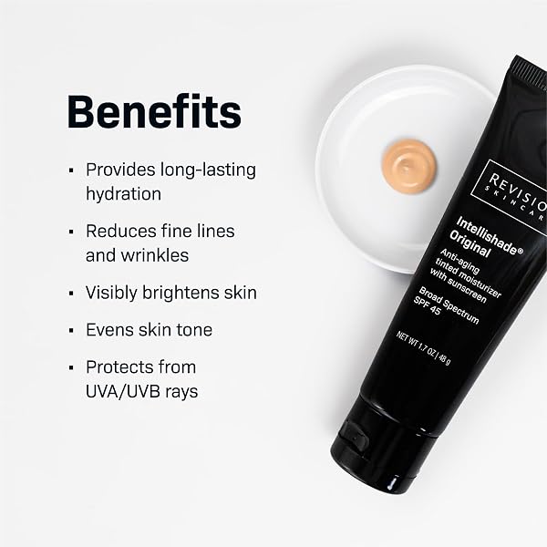 REVISION SKINCARE INTELLISHADE® ORIGINAL, ANTI AGING TINTED DAILY MOISTURIZER WITH SPF, ANTI WRINKLE WITH PEPTIDES AND VITAMIN C, 1.7 OZ
