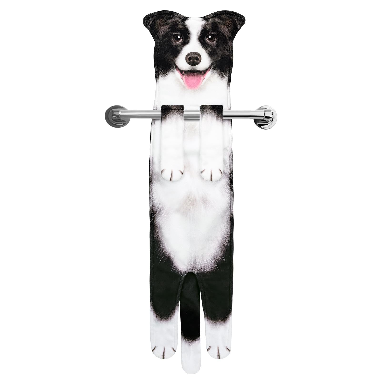 AGRIMONY Funny Dog Towels - Kawaii Decoration for Kitchen Bathroom - Personalised Gadgets Housewarming Easter Women Men Mum Dad Dog Owner Couples - Border Collie