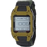 Humvee Men's Military Watch, Digital Recon Tan Nylon Strap Watch, Tactical Tough, Water Resistant, Face 32 X 52mm. Black, HMV-W-RCN-OD