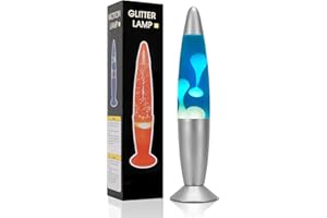 Aimoptg 13" Liquid Lamp - White Wax and Blue Liquid,Relaxing Liquid Motion Lamp,Home Room Night Light,Office Decorative Flashing Lamp,Suitable for Adults,Teens,and Kids