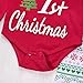 MEKILYN 3PCs Baby Red Long Sleeve T-shirt Romper+Long Pants+Hat Christmas Outfits Set (0-6M(Tag70), Red&White)