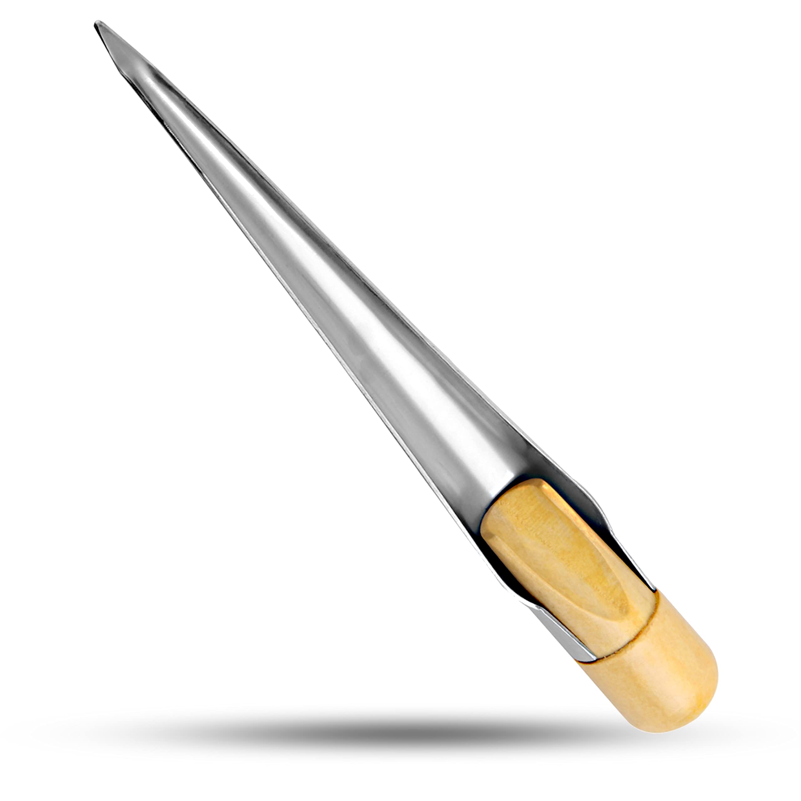 Marine Rope Splicing Spike, Stainless Steel Hollow Splicing Spike Fid for Boat Dock Line Ropes Deck Hardware Tool with Beechwood Handle for Boats Yachts