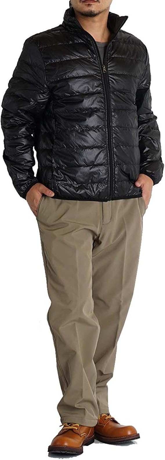 Amazon 防寒パンツ 大きいサイズ メンズ イージーパンツ ウエストゴム スラックス 黒 ベージュ 3l 4l 5l ウエスト100から140cm ロングパンツ 通販