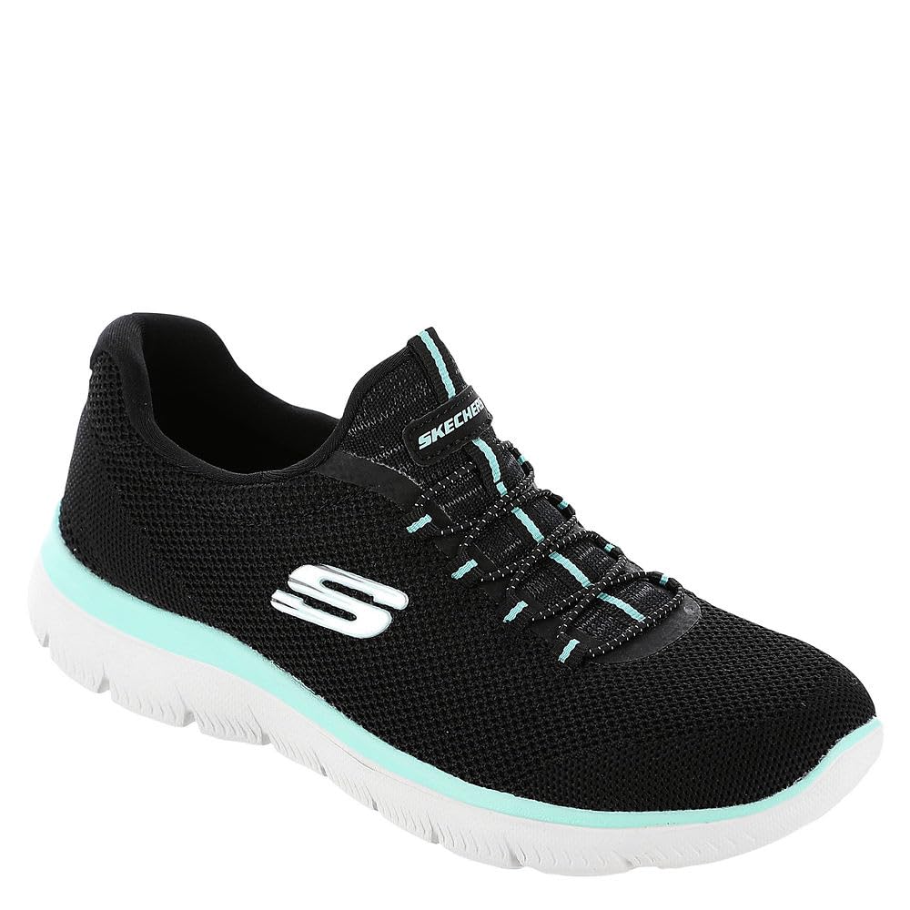 Skechers Summits-Cool Classic Black/Turquoise 8.5 C