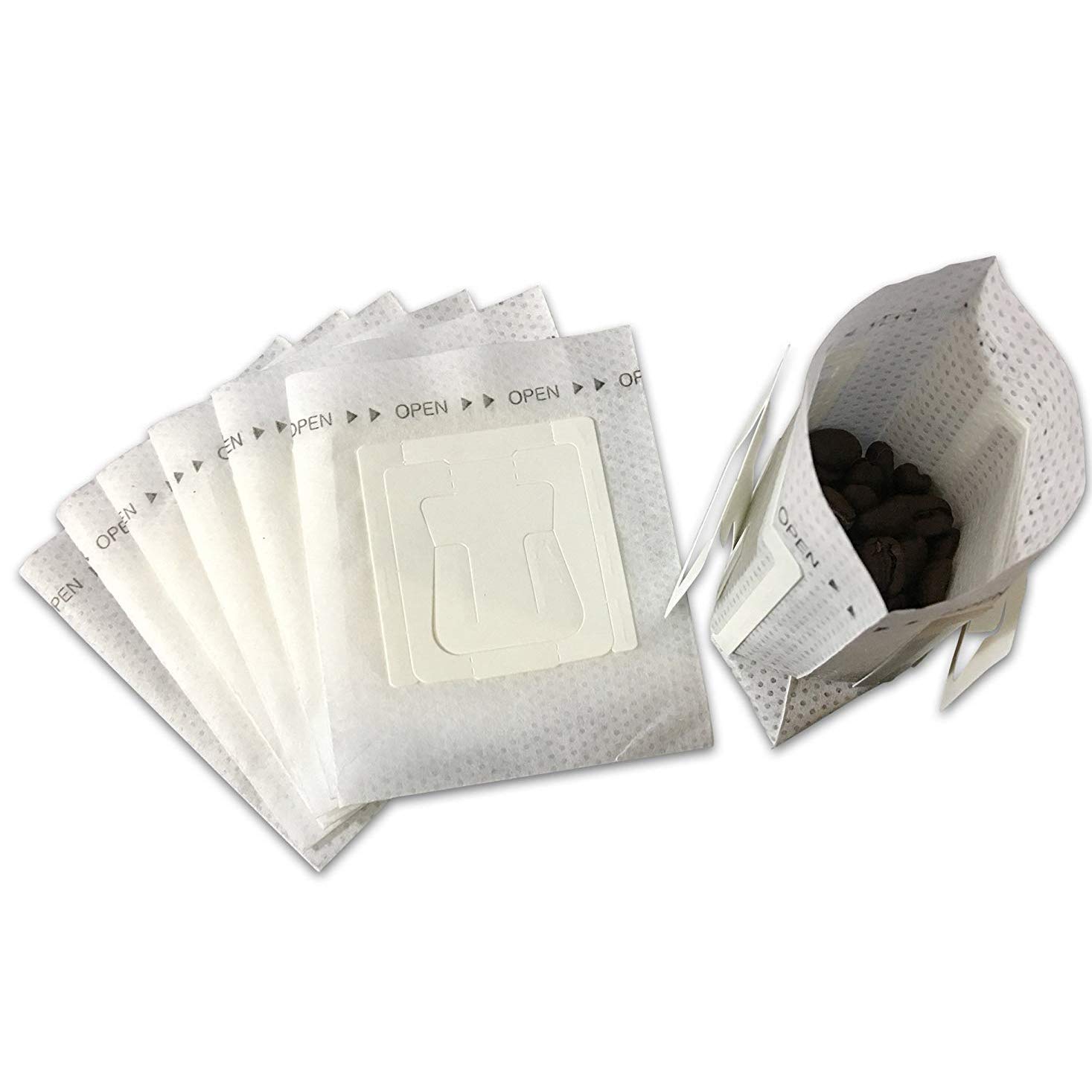 Home Camping 50Pcs Portable Coffee Filter Paper Bag Hanging Ear Drip