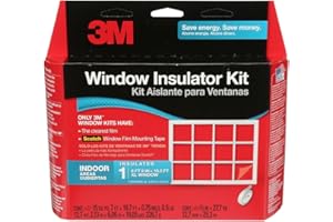 3M Indoor Window Insulation, Insulator Kit for 1 Window 6'-8" x 19.5' ft, Keeps Cold Air Out and Warm Air In, Includes Heat Shrink Window Film and Scotch Window Film Mounting Tape (2149W-6)