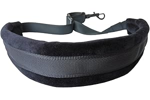 Xinlinke Xinlink Professional Black Colored Padded Alto Tenor Saxophone Neck Strap with Locking Snap Hook for Sax Player Music Instrument