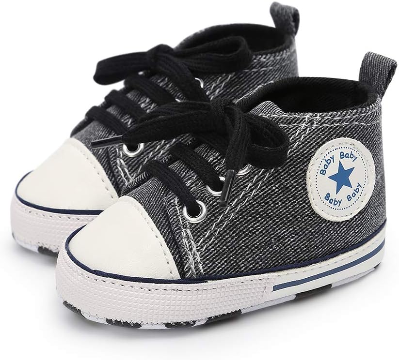 FAMI Baby Boys Girls Canvas Toddler Sneaker Anti-Slip First Walkers Candy Shoes 0-18 Months