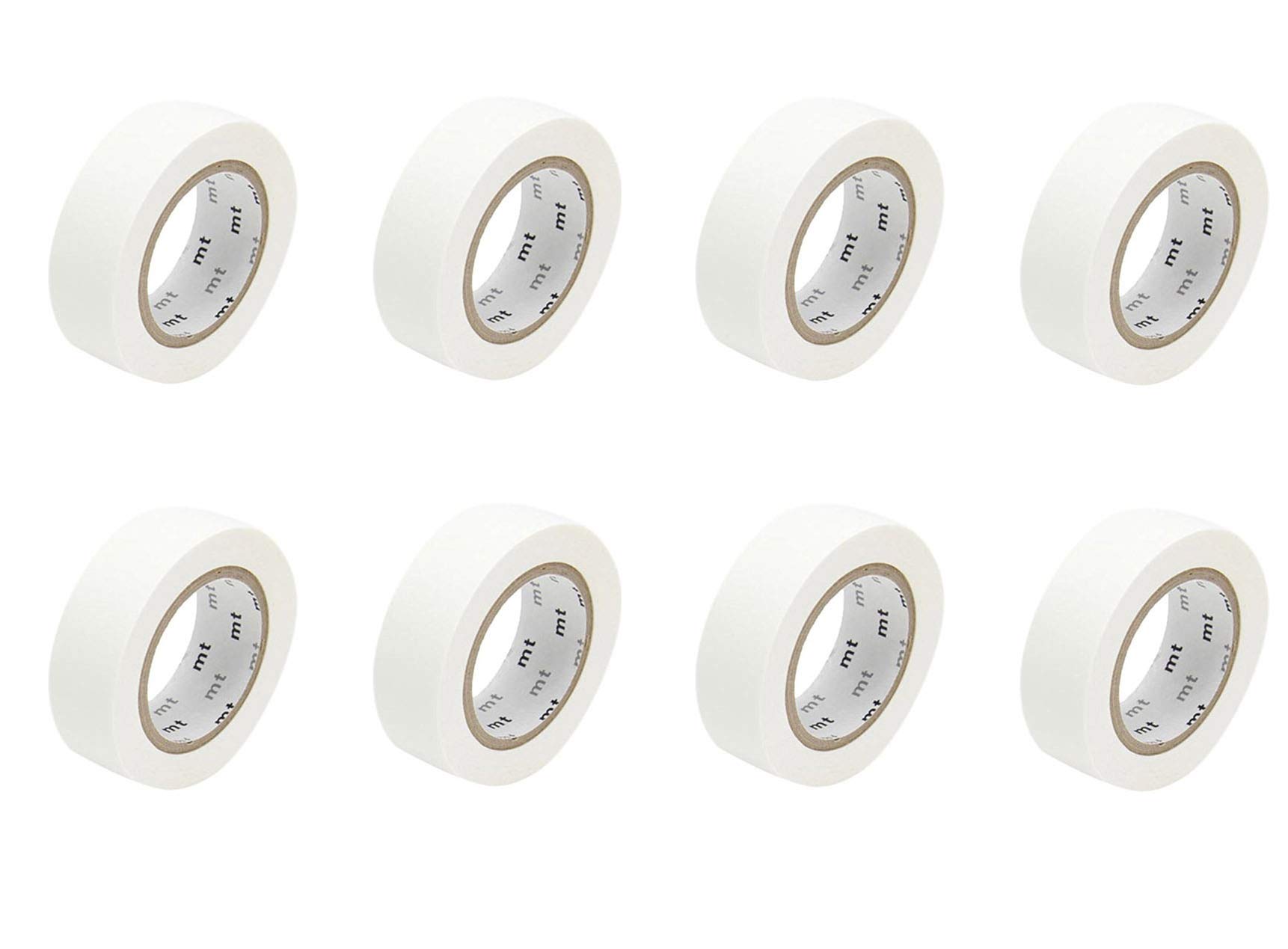 Stone Marketing mt Washi Masking Tape 15mm Matte White - Set of 8 Rolls