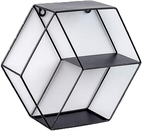 TTOOY Estante de Pared Hexagonal, estantes flotantes de 3 Niveles