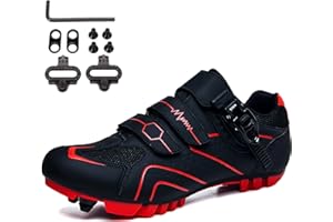 SDEQA Men's Cycling Shoes Fashion MTB Bike Shoes Breathable Compatible with Shimano SPD 2-Bolts Pedals Mountain Bicycle Sneak