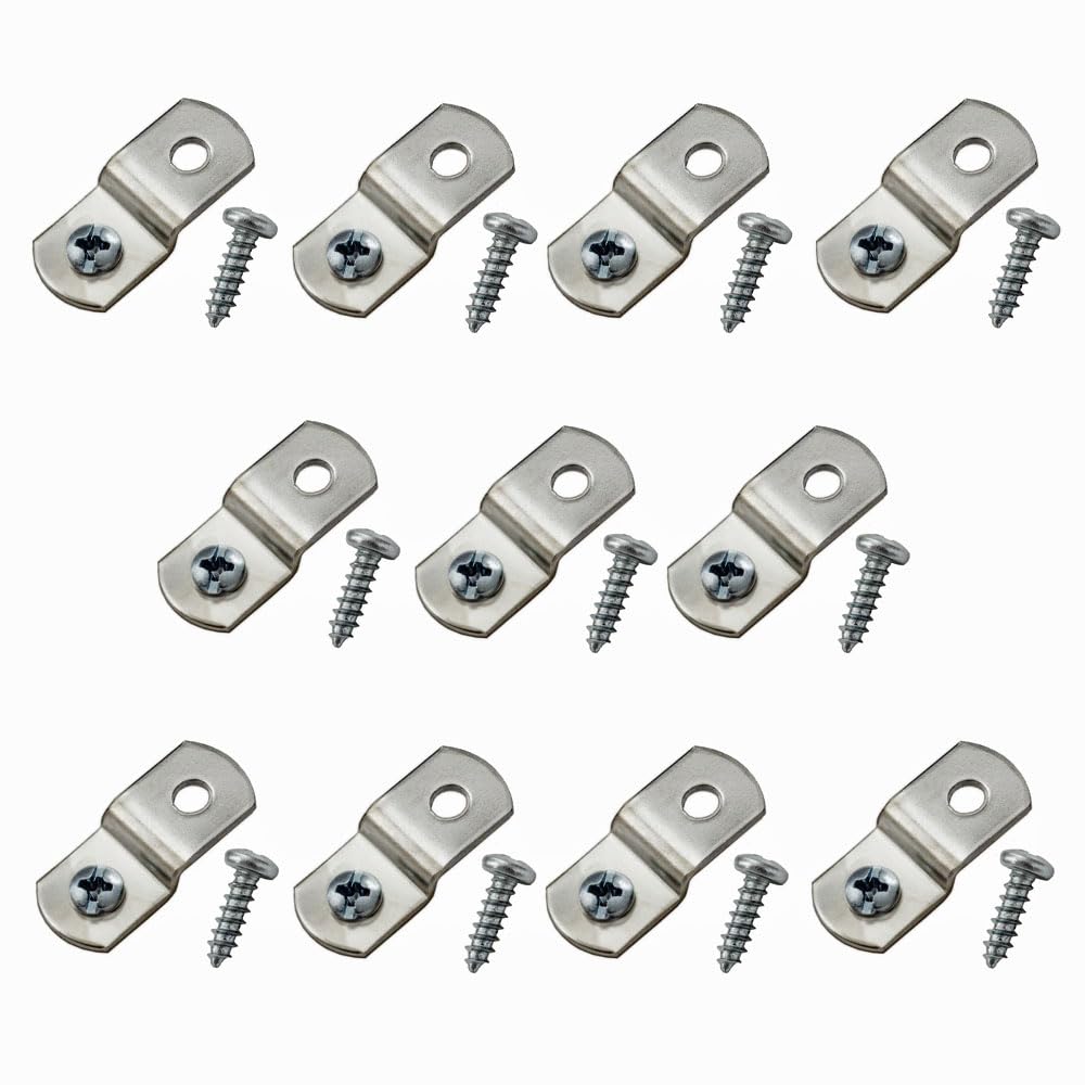 888 Corp Extra Heavy Duty Canvas Offset Clips with Screws (1/8") Pack of 20 Silver