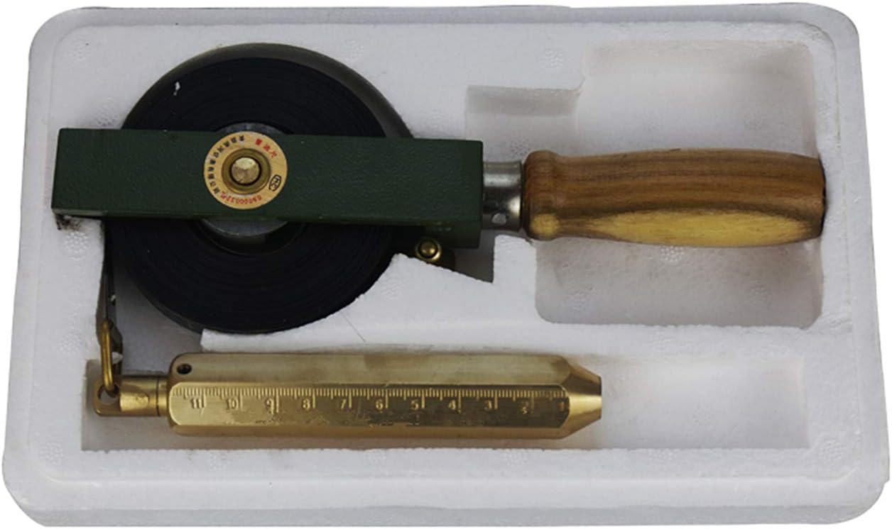 30M Oil Tank Gauging Tapes Fuel Measuring Device with Carbon Steel Tape & Brass Graduated Plumb
