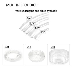 Clear Vinyl Tubing 5/8" ID × 13/16" OD -10 Ft