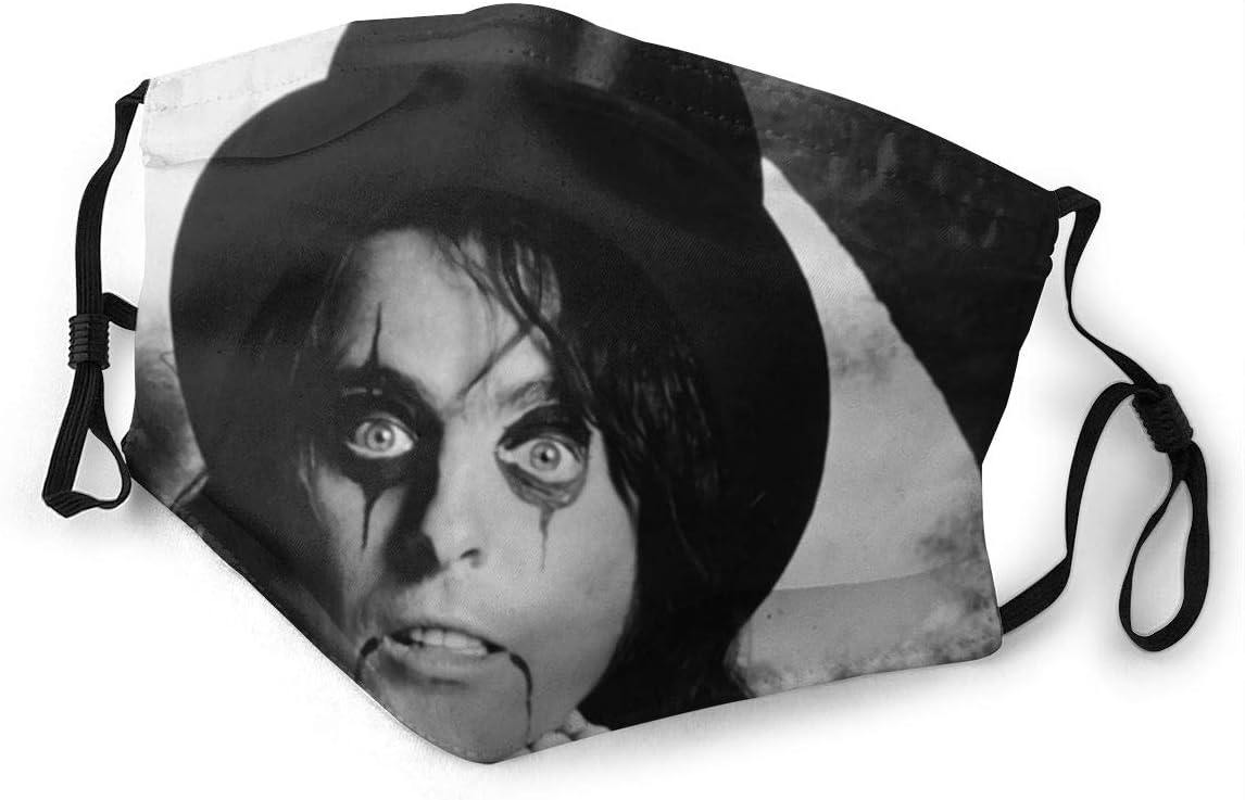 SabarLys Alice Cooper PM2.5 Mask with Activated Carbon Filter, Adjustable Reusable Dust Mask Protection from Dust, Pollen, Pet Dander (1 Mask, 2 Filters) S