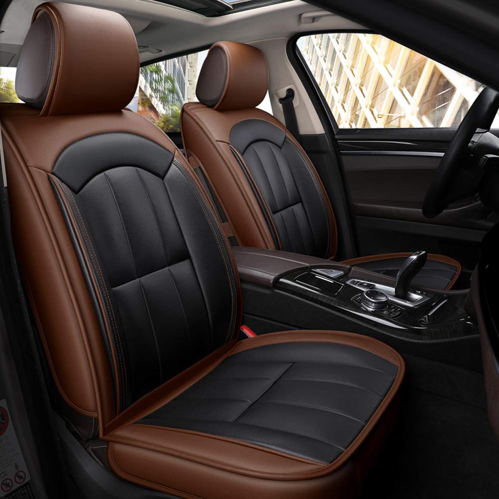 Mopow Car Seat Covers Full Set Leather Black Fine Workmanship