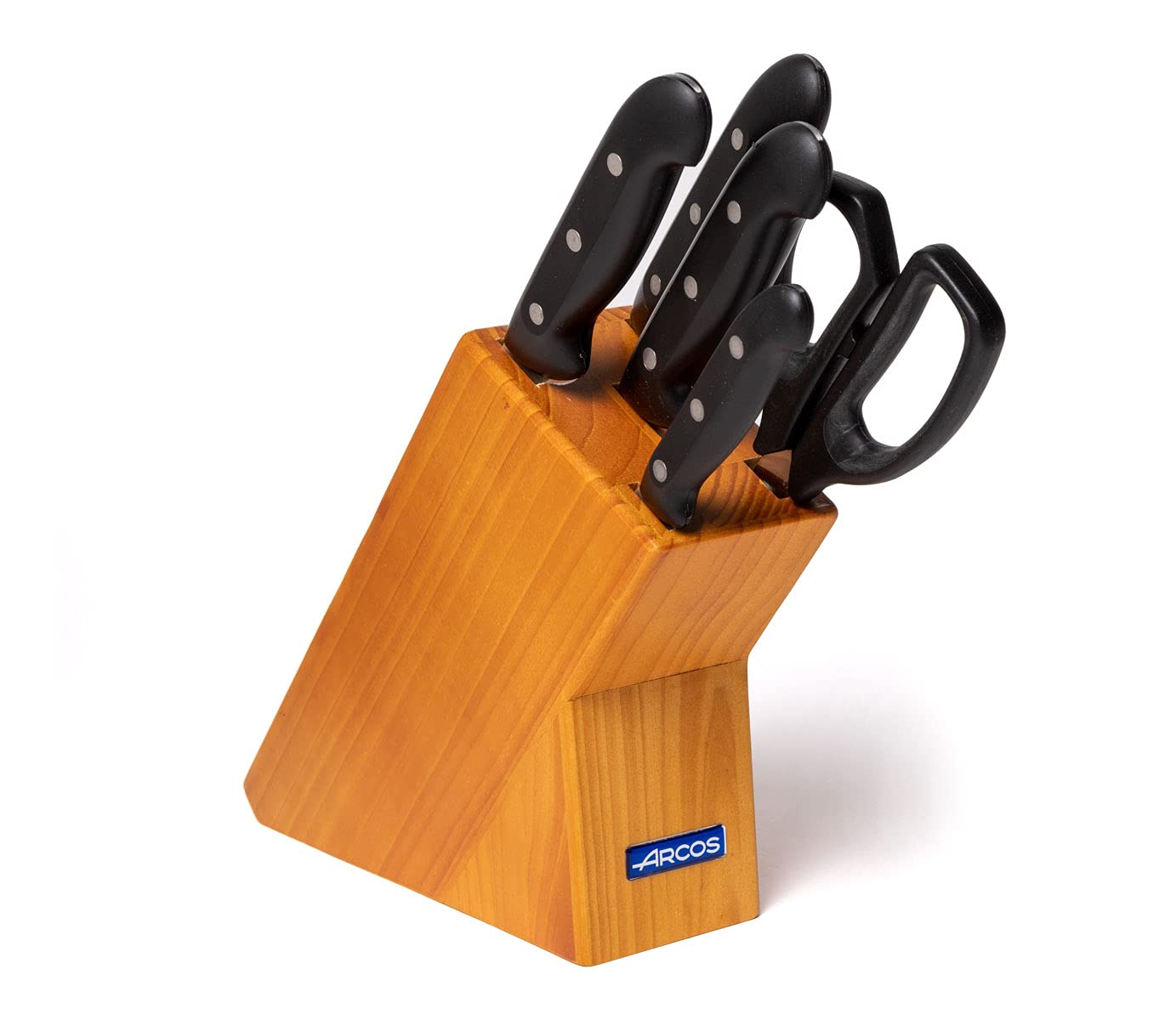 Arcos-Maitre-Juego-de-Cuchillos-5-piezas-4-Cuchillos-de-Cocina-1-Tijeras-de-Cocina-Acero-Inoxidable-NITRUM-Mango