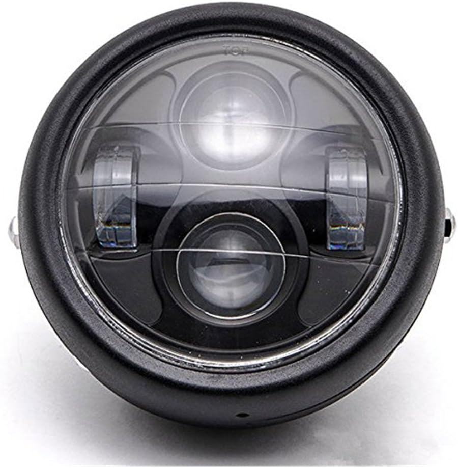 DLLL Black Universal Motorcycle 6.5″ Headlight Projector Head Lamp Hi