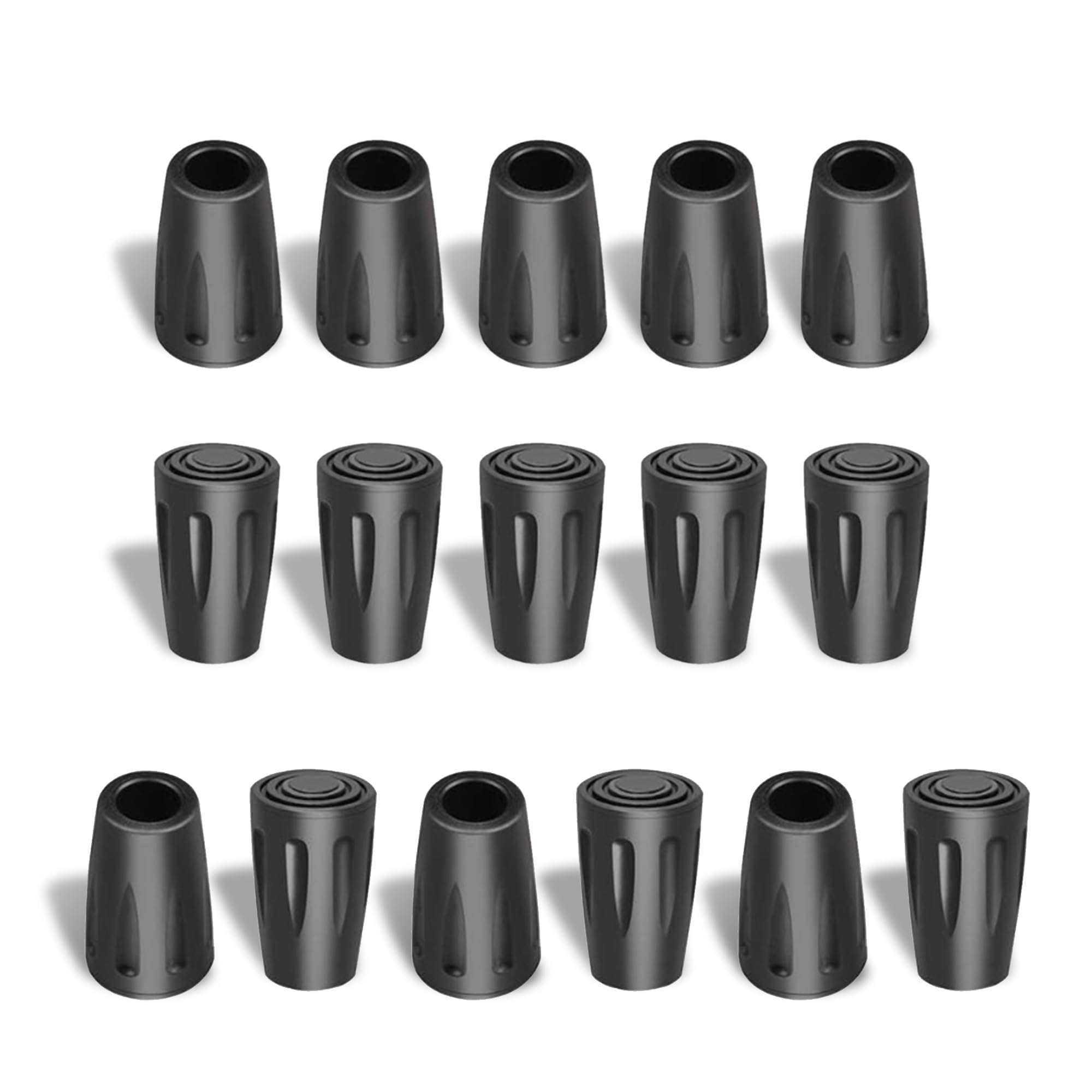 Walking Pole Rubber Tips 16 Pack Trekking Pole Tip Protectors Hiking Pole Rubber Ferrule Spare for Trekking Sticks Alpenstock Replacement Caps End