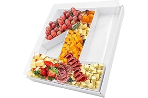 KAFUCIZE 12.5inch Fillable Paper Mache Number Letter Cardboard Cutouts Charcuterie Board Food Sweet Cupcake Tray Party Decorative Box (Number 1, White)